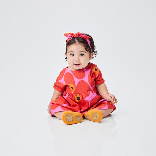 Vestido Bebê Power Flower Vermelho
