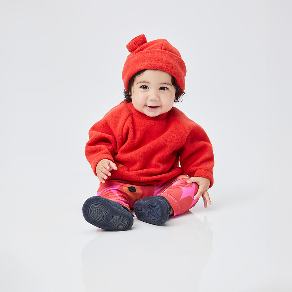 Conjunto Bebê Power Flower Manga Longa Vermelho