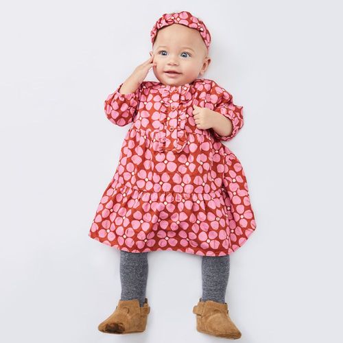 Vestido Bebê Trevo Encantado Manga Longa Vermelho
