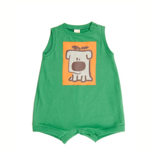 Macacão Bebê Regata Dog Verde