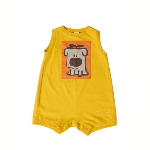 Macacão Bebê Regata Dog Amarelo