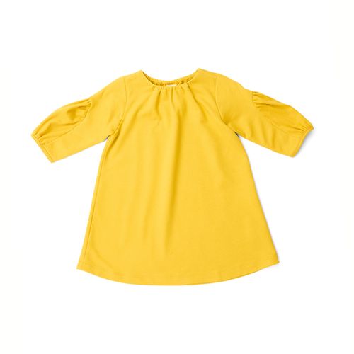 Vestido Toddler Amor Manga Longa Amarelo