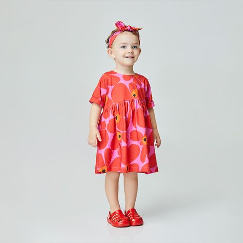 Vestido Toddler Flower Power Vermelho