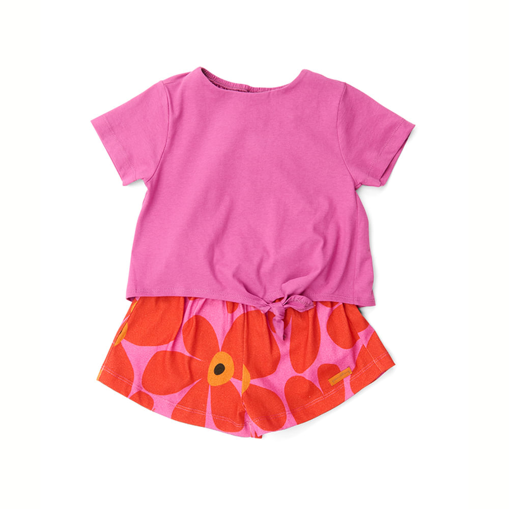 Conjunto Toddler Flower Power Vermelho