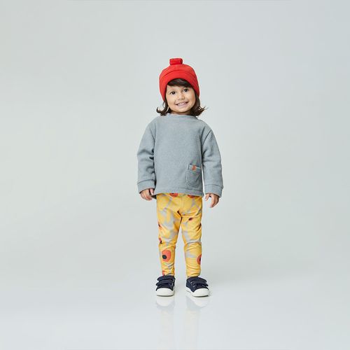 Conjunto Toddler Flower Power Manga Longa Amarelo