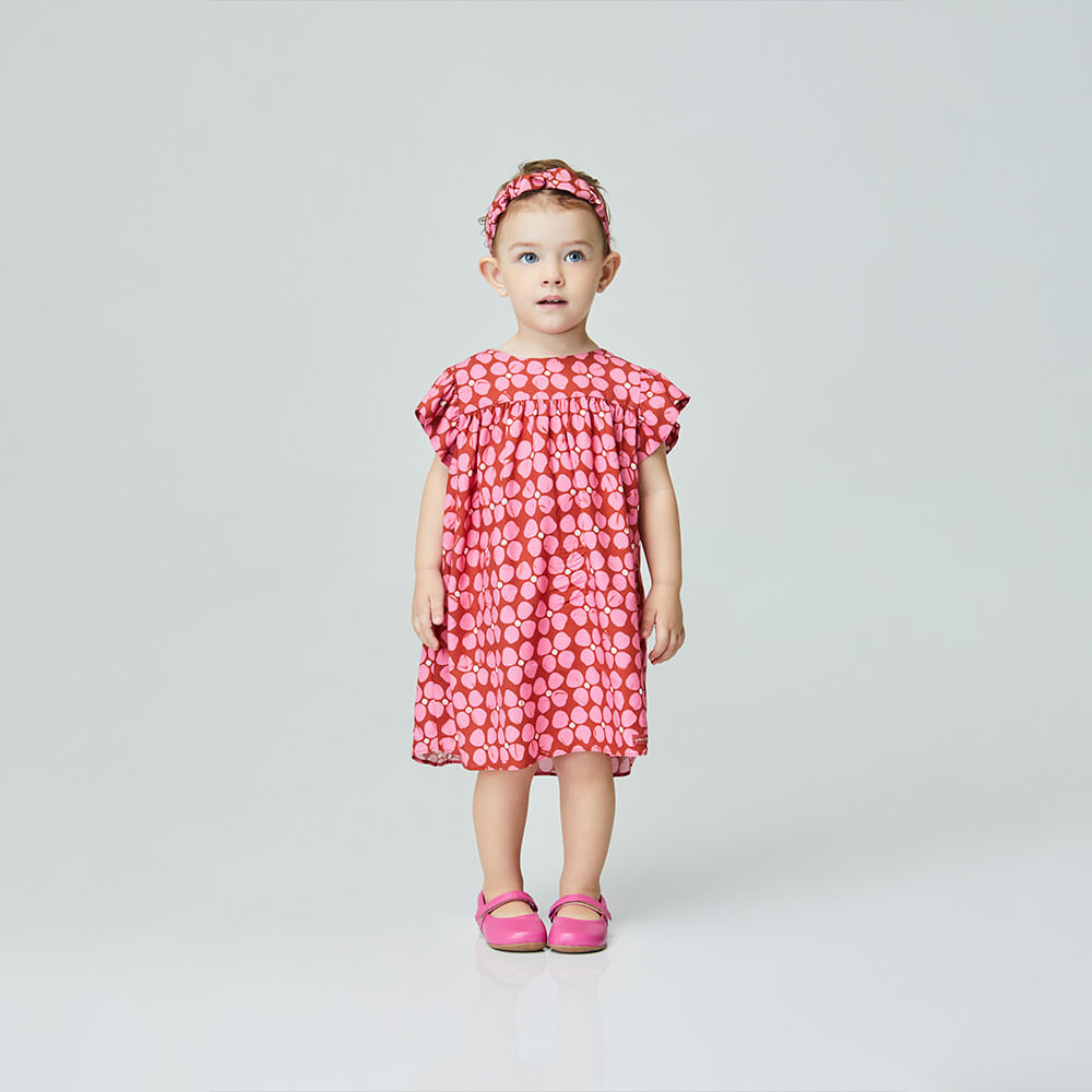 Vestido Toddler Trevo Encantado Vermelho