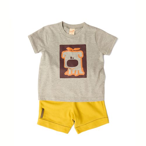 Conjunto Toddler Menino Dog Amarelo