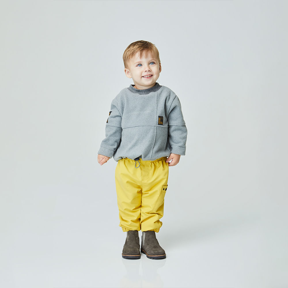 Conjunto Toddler Soft Light Mescla Manga Longa Cinza