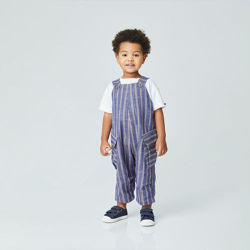 Jardineira Toddler Caminhos Azul