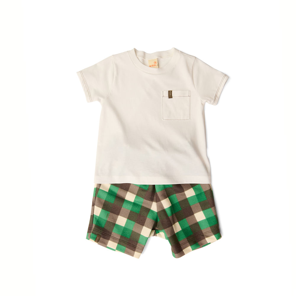 Conjunto Toddler Xadrez Off-White