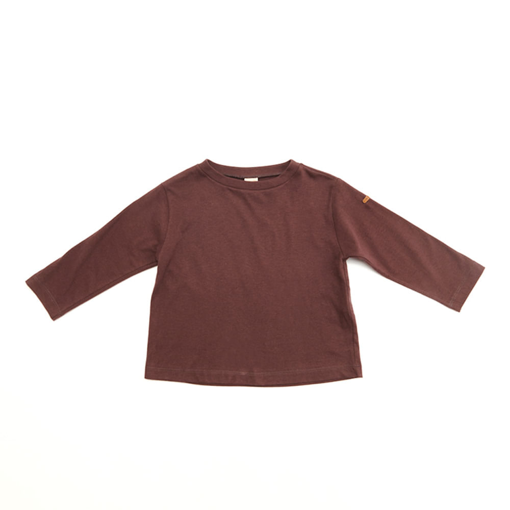Camiseta Toddler Feel Manga Longa Marrom