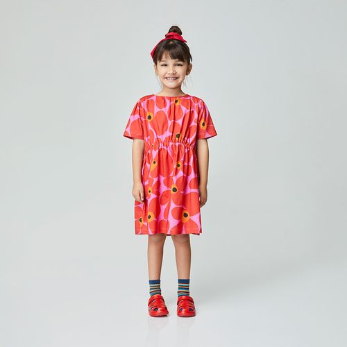 Vestido Infantil Power Flower Vermelho