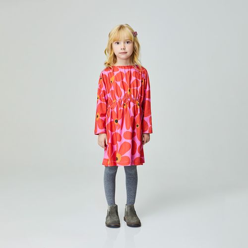 Vestido Infantil Power Flower Manga Longa Vermelho