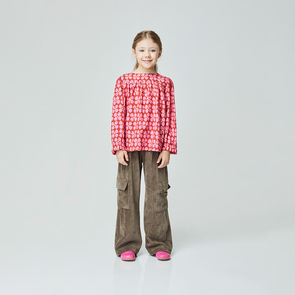 Calça Infantil Cargo Cotelê Marrom