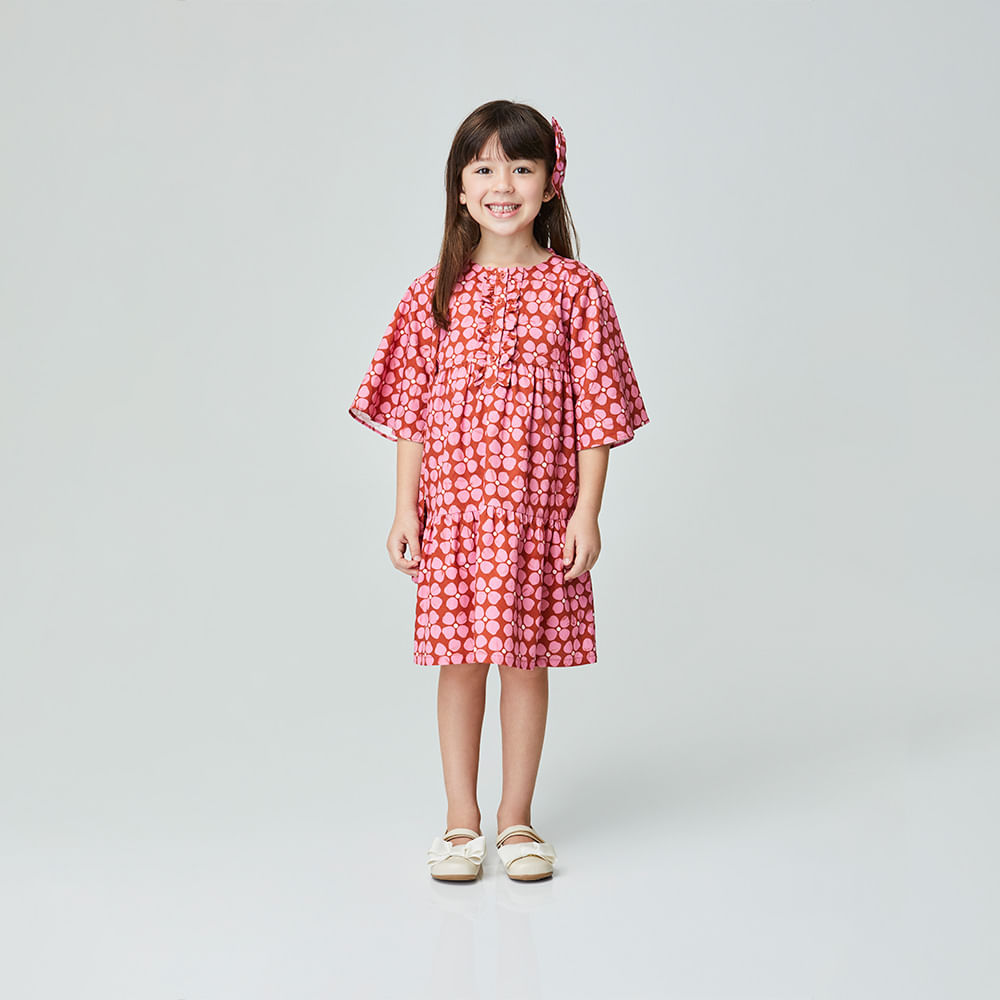 Vestido Infantil Trevo Encantado Vermelho