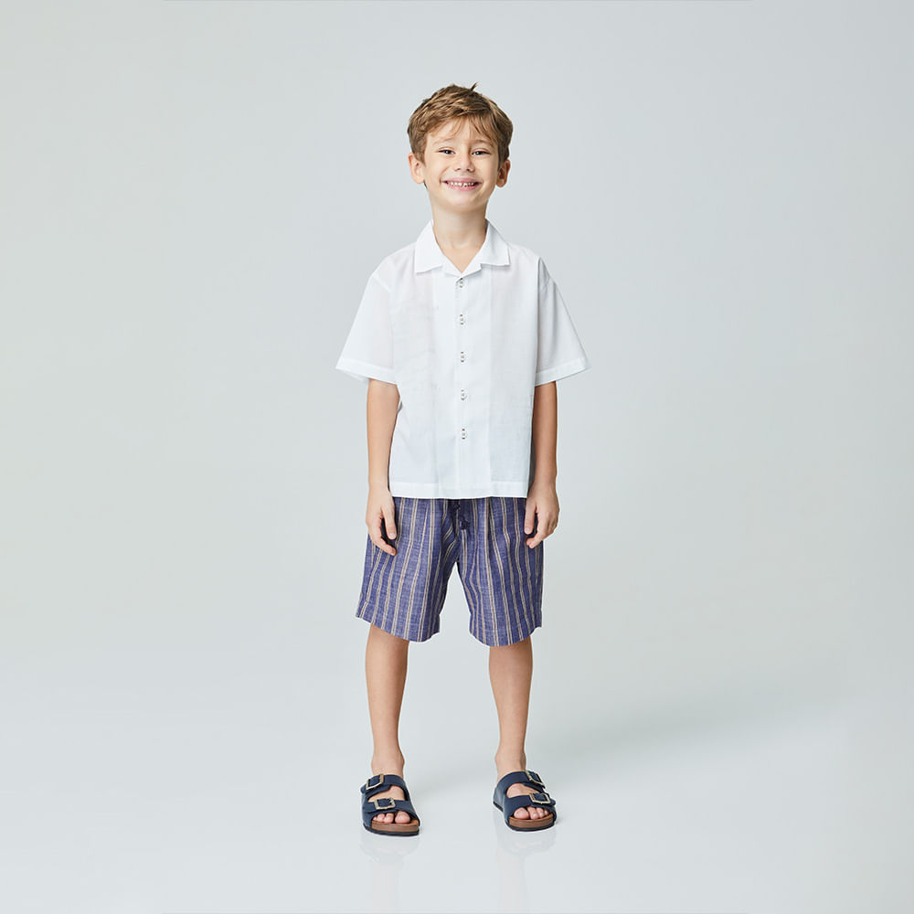 Bermuda Infantil Caminhos Azul