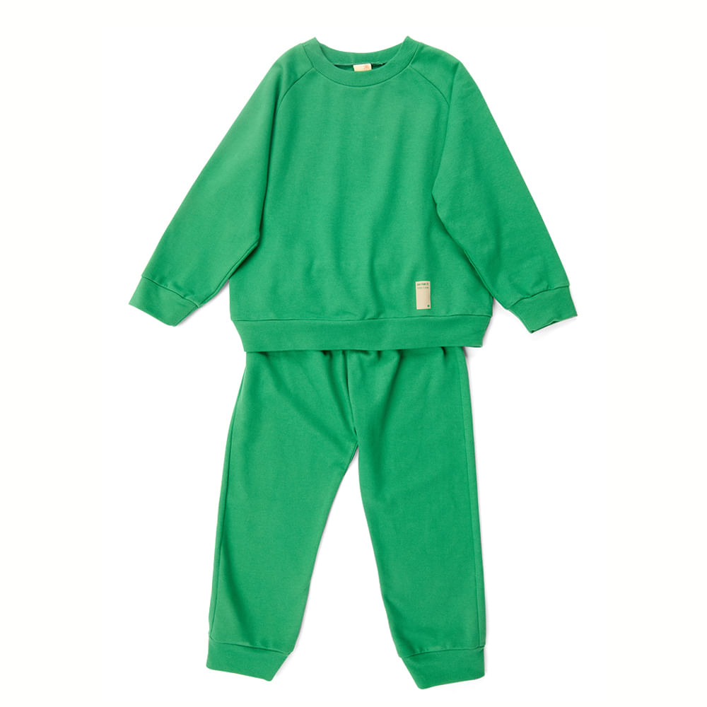 Conjunto Infantil GO Manga Longa Verde