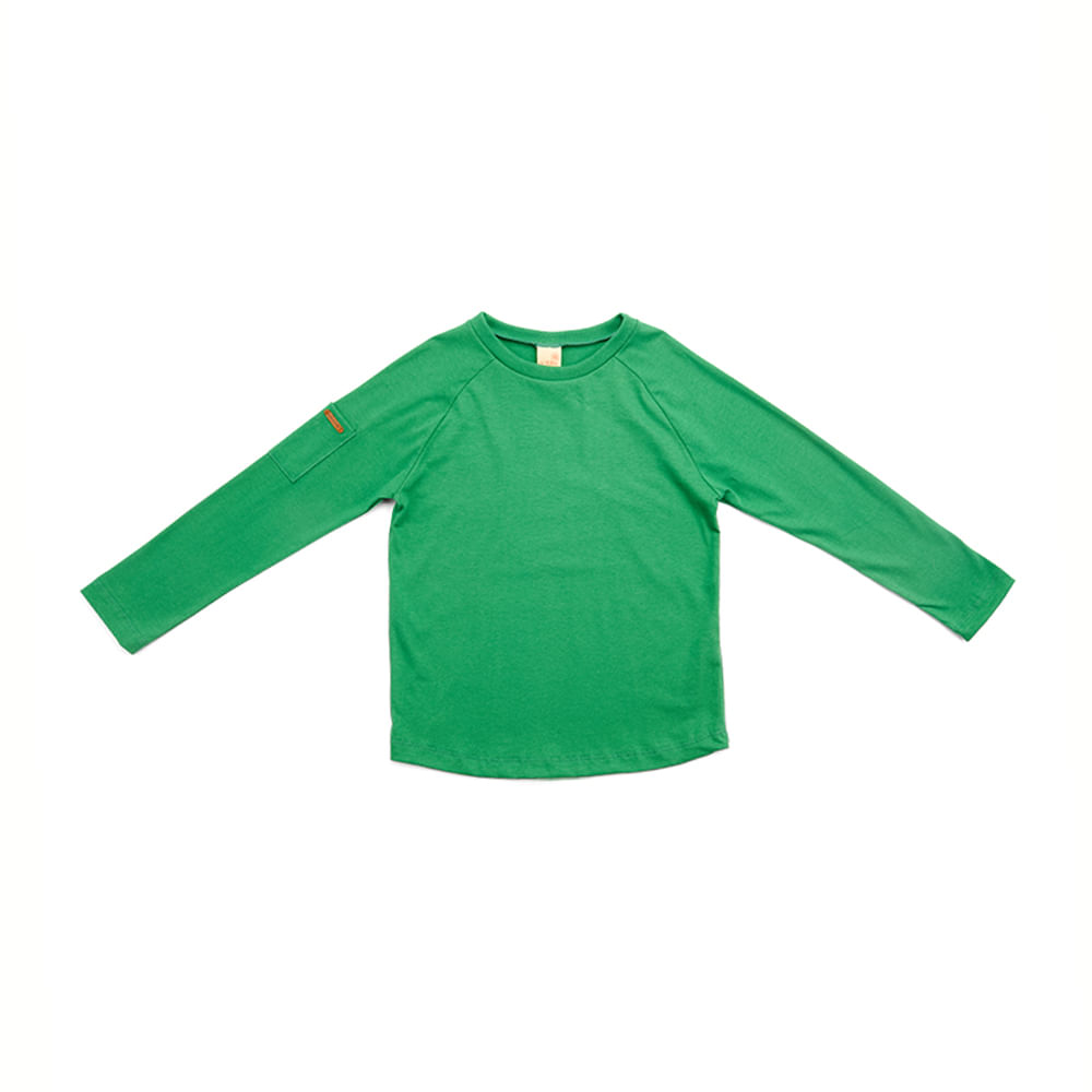 Camiseta Infantil Feel Manga Longa Verde
