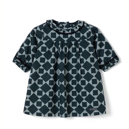 Vestido Bebê Memórias Manga Longa Chumbo