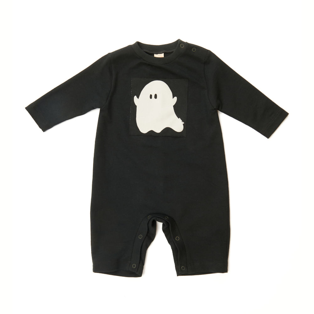 Macacão Bebê Ghost Manga Longa Chumbo