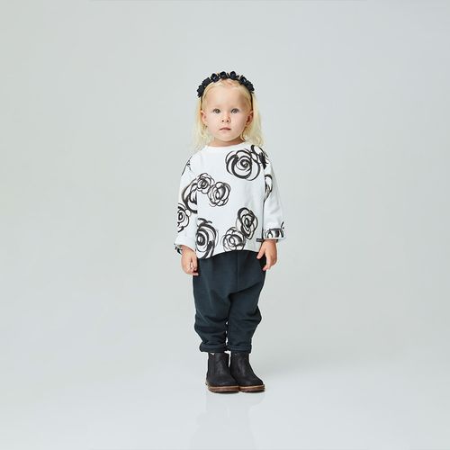 Conjunto Toddler Aquarela Manga Longa Off-White