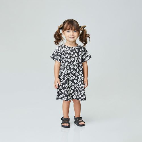 Vestido Toddler Floressência Chumbo