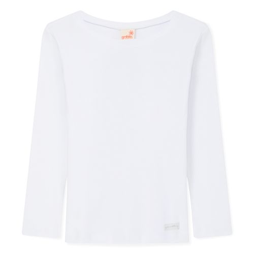 Camiseta Infantil Rib Manga Longa Branca