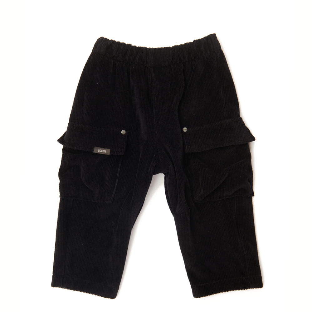 Calça Toddler Cargo Plush Cotelê Cinza