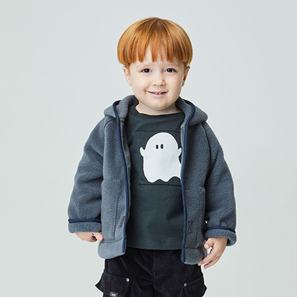 Camiseta Toddler Tiny Specter Manga Longa Chumbo