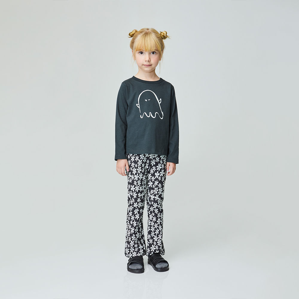 Calça Infantil Floressência Chumbo
