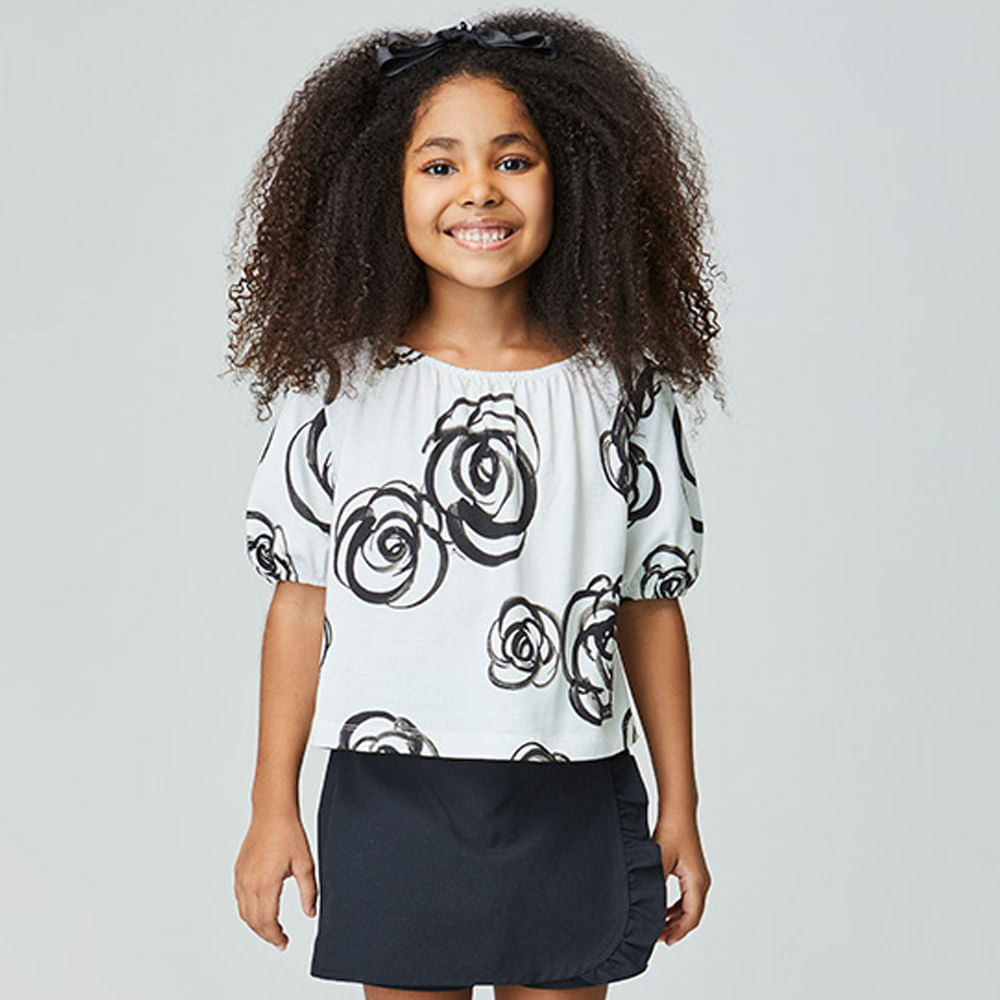 Blusa Infantil Aquarela Off-White