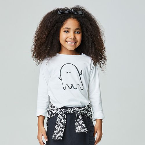 Camiseta Infantil Soul Manga Longa Off-White