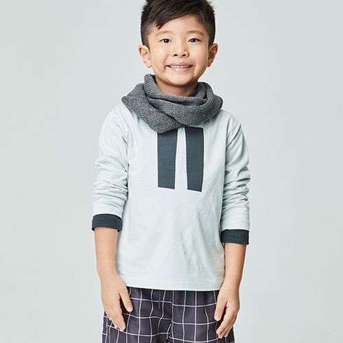 Camiseta Infantil Pause Manga Longa Cinza