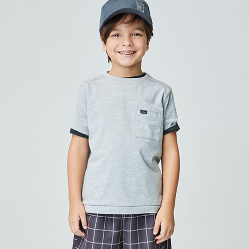 Camiseta Infantil Menino Mescla Cinza