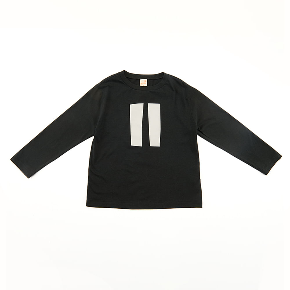 Camiseta Infantil Pause Manga Longa Chumbo