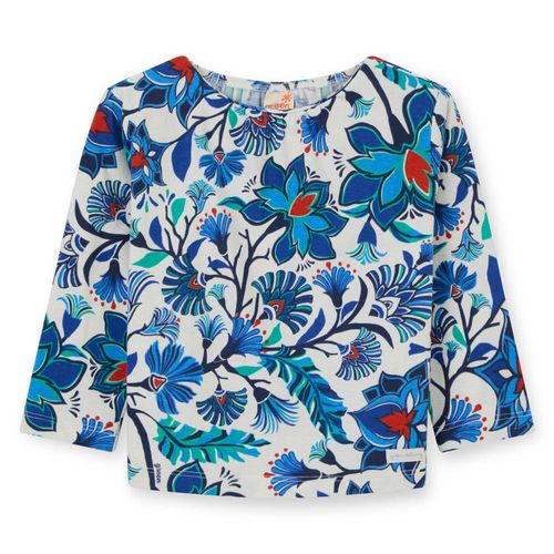 Blusa Toddler Estampada Manga Longa Azul