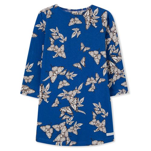 Vestido Infantil Estampado Manga Longa Azul