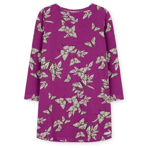 Vestido Infantil Estampado Manga Longa Rosa