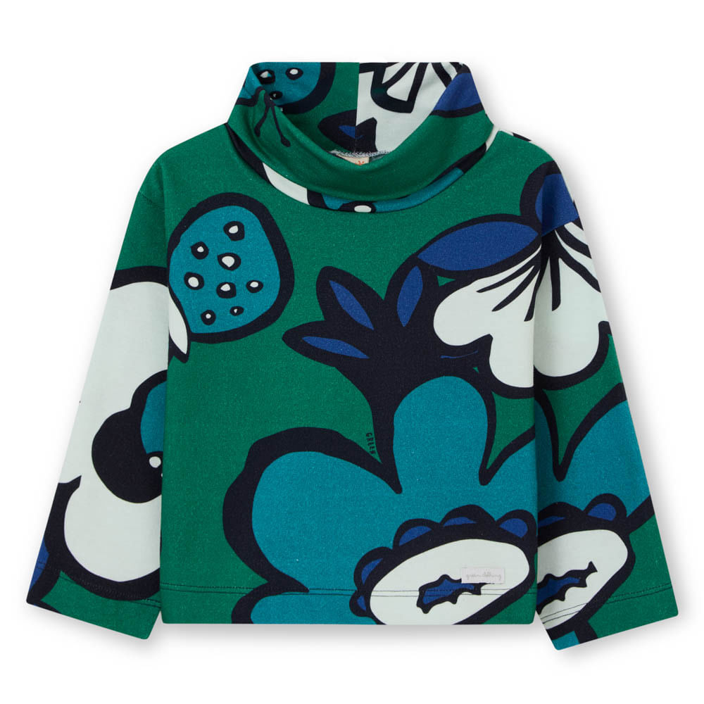 Blusão Infantil Estampado Manga Longa Verde