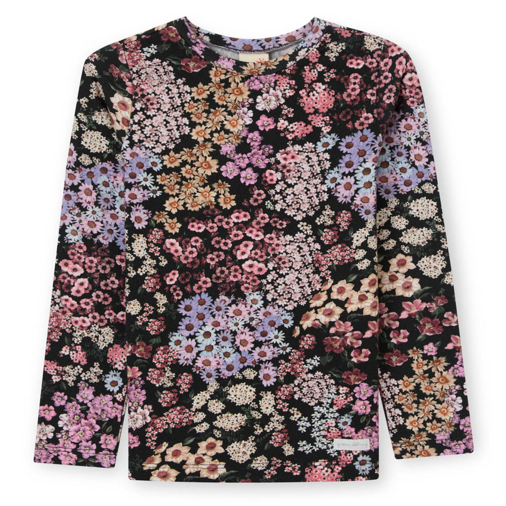 Camiseta Infantil Cotton Manga Longa Rosa