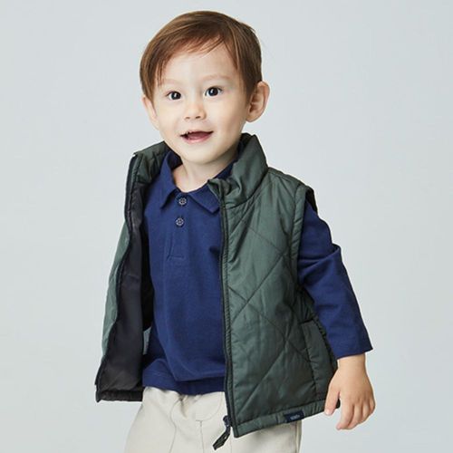 Polo Toddler Piquet Manga Longa Azul