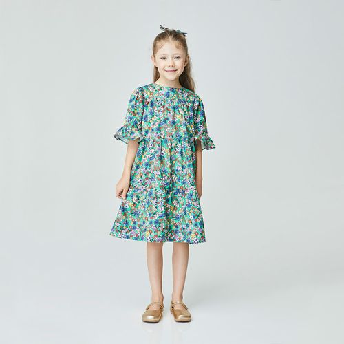 Vestido Infantil Jardim Verde
