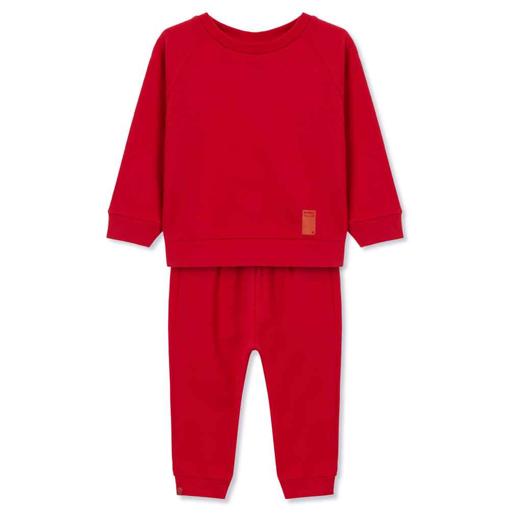 Conjunto Infantil GO Manga Longa Vermelho