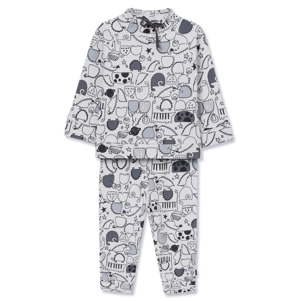 Conjunto Toddler Moti Estampado Off-White