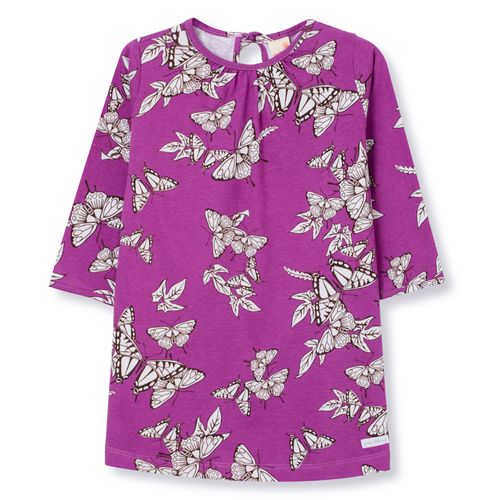 Vestido Toddler Estampado Manga Longa Rosa