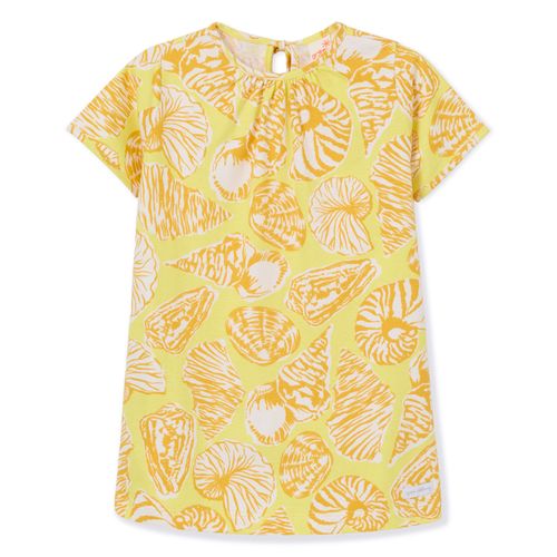 Vestido Toddler Menina Estampado Amarelo Claro