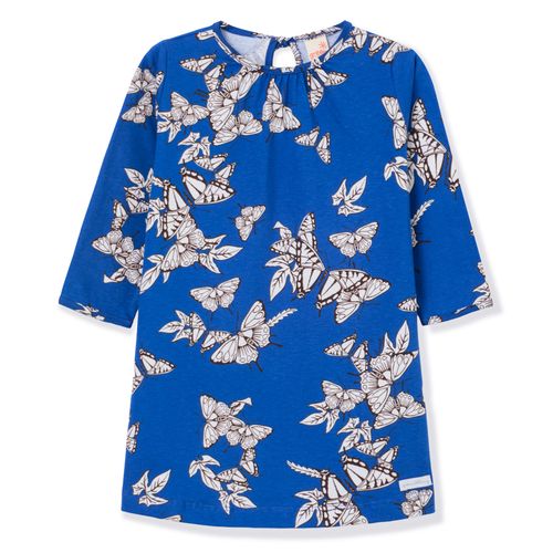 Vestido Toddler Menina Estampado Azul Royal