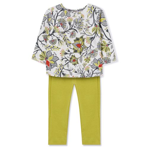 Conjunto Toddler Moti Estampado Manga Longa Amarelo