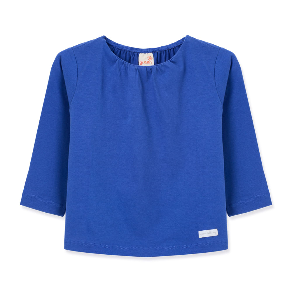 Blusa Toddler Básica Manga Longa Azul Royal