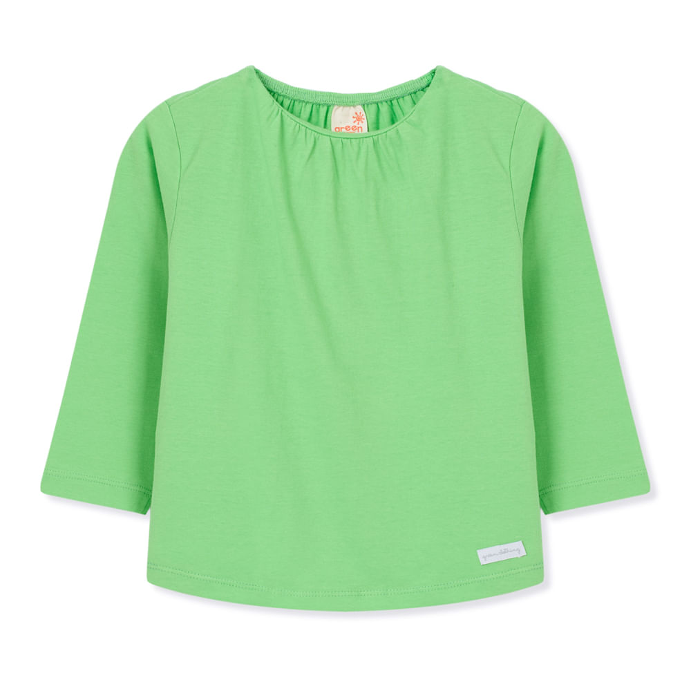 Blusa Toddler Básica Manga Longa Verde Claro